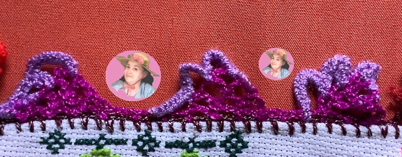 Bella orilla de morado en gancho o crochet 