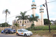 The Hawks outside the Imam Hussain Mosque in Verulam that was the scene of a brutal attack. 