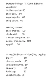 Saroja Mess menu 3