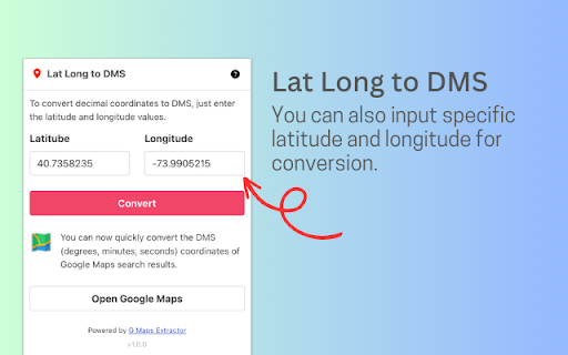 Lat Long to DMS - Latitude Longitude Convert