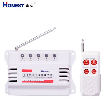 Công Tắc Điều Khiển Từ Xa 4 Cổng Độc Lập Honest Ht - 6804 - 1 Tầm Xa 100M - 3Km Ac75V - 400V 10A, Công Tắc Đktx 1 Pha 3 Pha