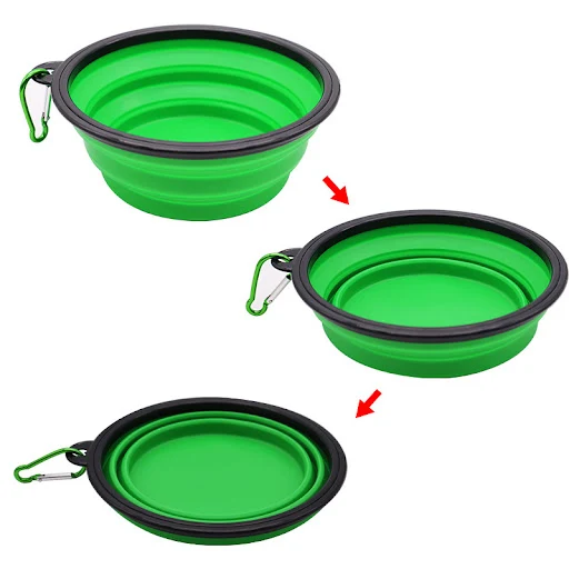 350ML/650ML Foldable Silicone Pet Bowl Portable Puppy Food Container Collapsible Feeder for Outdoor Camping Dog Accessor