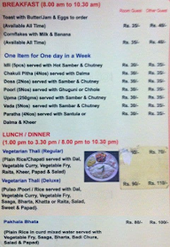 Orissa Niwas menu 1