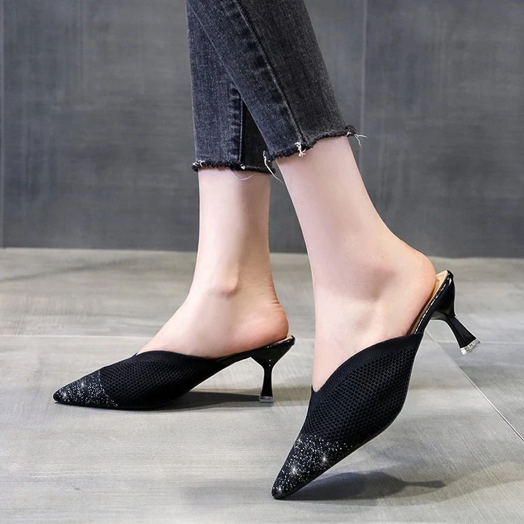 Title 4, Fashion Simple Pointed Toe Flying Woven Stilett...