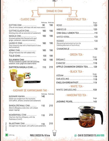 Galpi Chai menu 