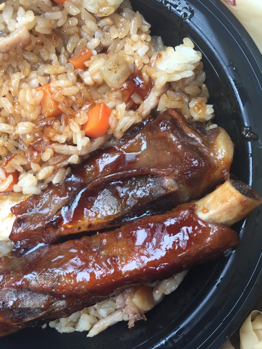 Spare ribs and fried rice lunch special