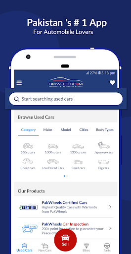 Screenshot PakWheels: Buy & Sell Cars