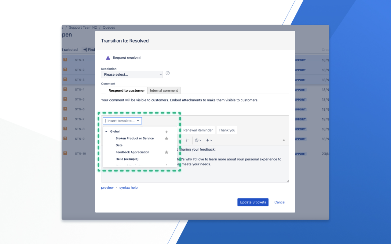 Canned Responses for Jira Preview image 3