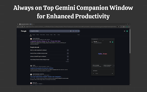 Gemini™ Companion Window | Always on Top Preview 1