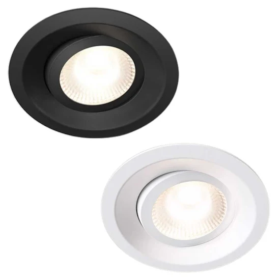 tiltbara downlights frn Plejd i vitt (art.nr 7476994). Kompatibla med smart styrning  finns hos Elbutik.se.