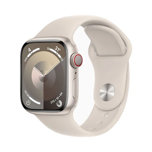 Đồng hồ Apple Watch Series 9 4G 41mm Starlight (Vỏ Nhôm Dây Silicone - S/M) (MRHN3SA/A)
