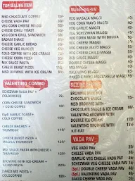 Menu of Cafe Valentino, Bara Bazar, Kolkata October 2023