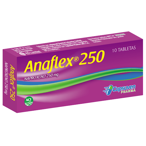 Naproxeno Anaflex 250 mg Capsuven x 10 Tabletas   