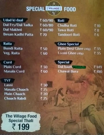 The Village Food menu 