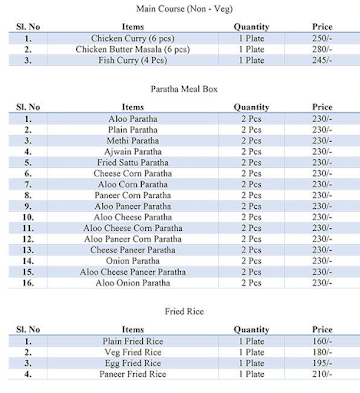 Pandit Chats And Paratha menu 