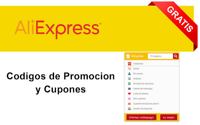 AliExpress cupon oferta codigo promo descuent chrome extension