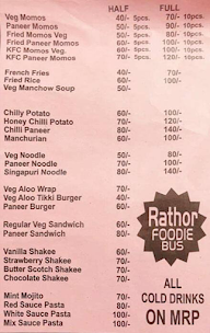 Rathor Foodie Bus menu 1