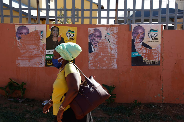 ANC local municipality election posters in Pimville, Soweto. Picture: THULANI MBELE