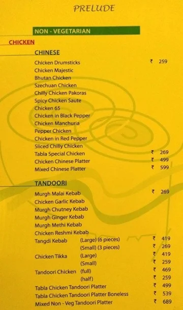 Tabla Multicuisine Restaurant menu 