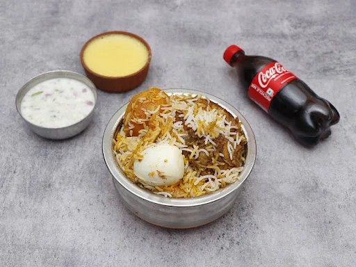 Chicken Biryani Medium Kolkata Style+1 Zafrani Phirni+1 Coke