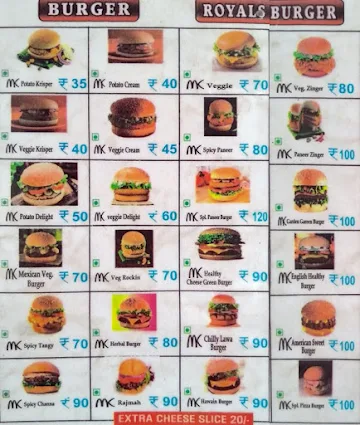 Mr. King Burger menu 