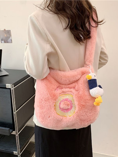 Title 2, Donut Plush Casual Cute Crossbody Bag For Women...