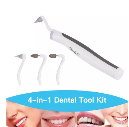 4-in-1 Dental Tool Kit for professional-grade oral care. Effectively removes plaque, tartar, whitens teeth and promotes 
