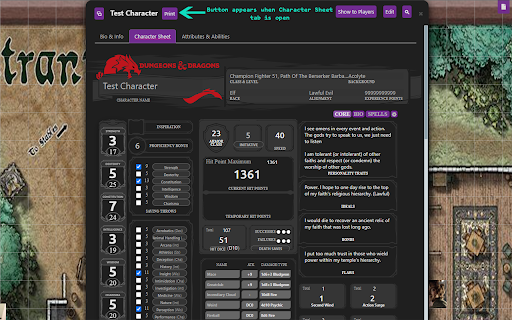 Roll20 Character Sheet Printer