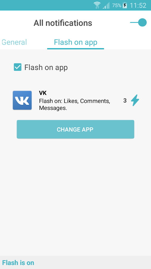    FlashOnCall (call and app)- screenshot  