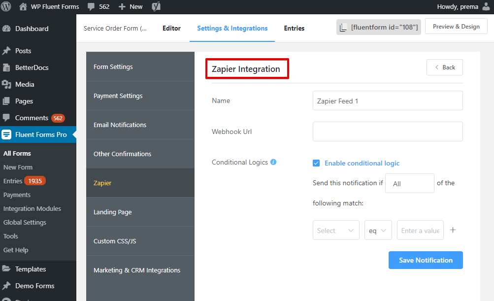 zapier wordpress custom fields, wp fluent forms