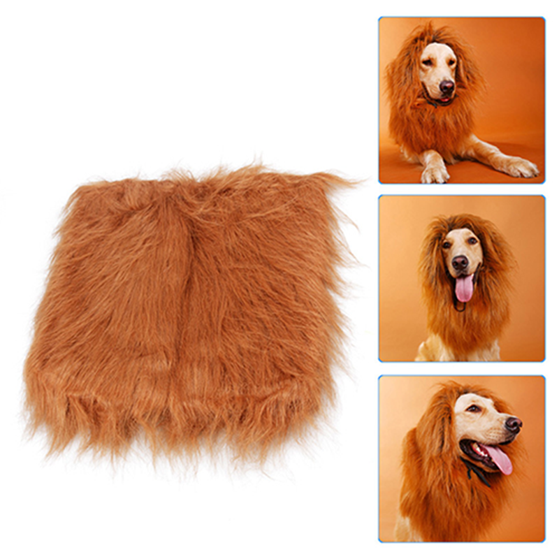Déguisement de cosplay pour animaux de compagnie Crinière de lion Transformation Costume Perruque chaude d'hiver pour chat et chien