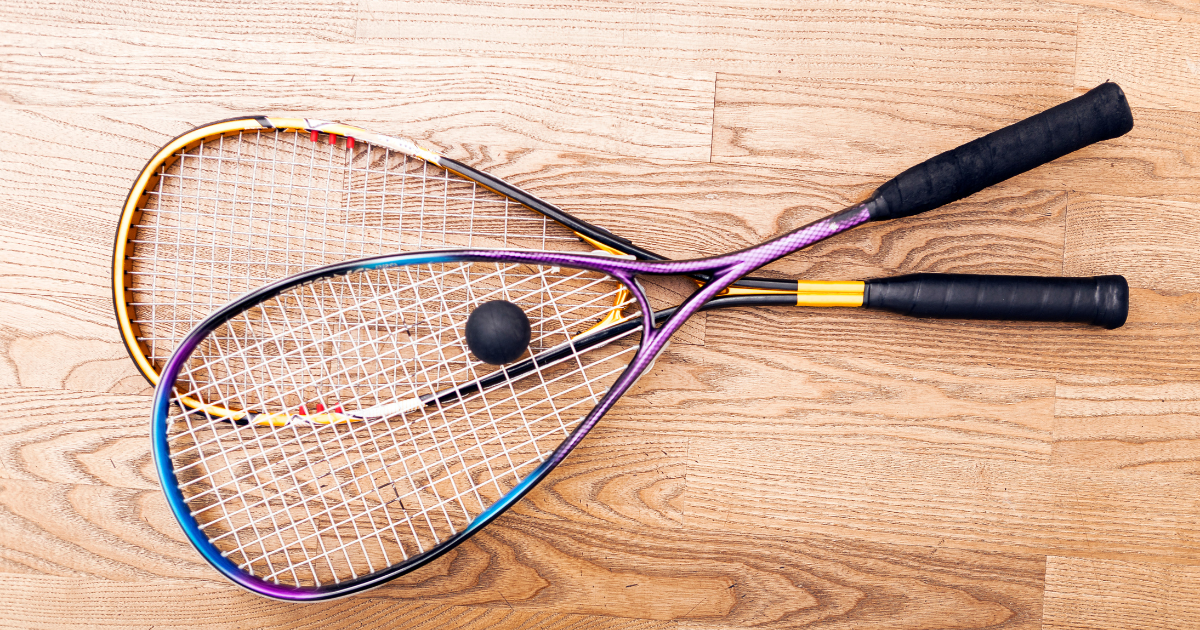 squash equipment; squash ball; squash racket