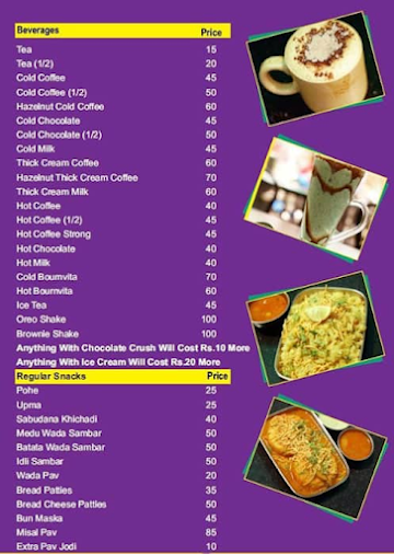 Cafe Durga,Baner menu 