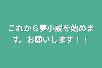 これから夢小説を始めます。お願いします！！