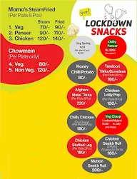 Lockdown Snacks menu 1