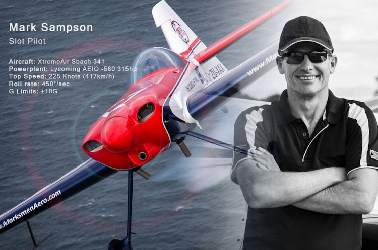 South African pilot Mark Sampson was killed in a crash in Zimbabwe on Tuesday night.