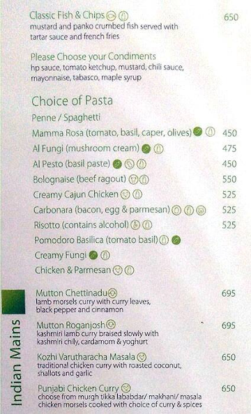 Cafe G - Holiday Inn menu 