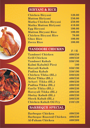 Mast Chicken Biryani House Family Restaurant menu 