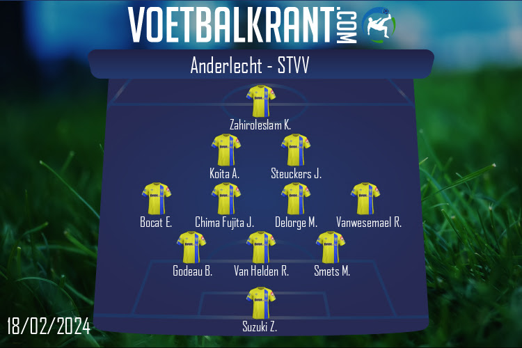 Opstelling STVV | Anderlecht - STVV (18/02/2024)