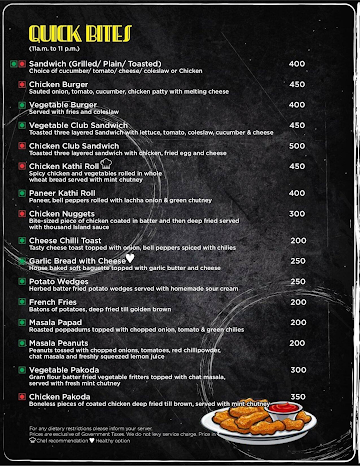 All Seasons Bar Cafe' menu 