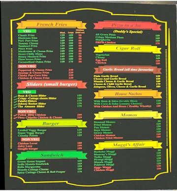 Cafe Daddy's Call menu 