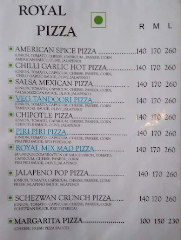 Pizza House menu 