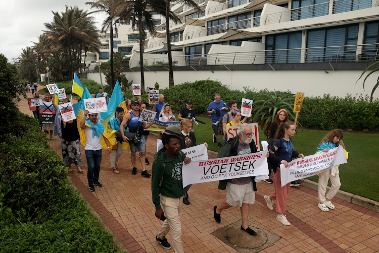 Russian forces were sent clear messages by protesters in Umhlanga.