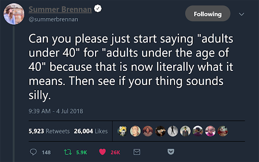 Millenials to Adults Under 40