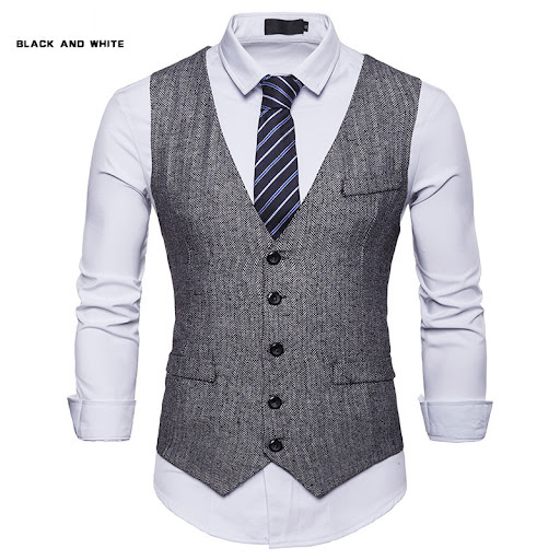 Title 2, Mens European-style single-breasted wool vest ...