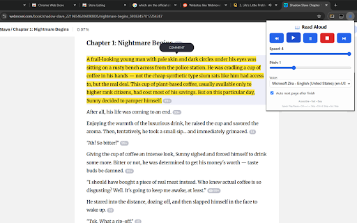 Read Aloud Auto Next (Novel Reader) screenshot 1