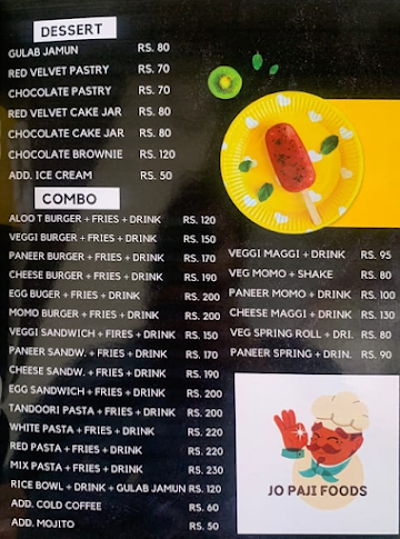 Jo Paji Foods menu 