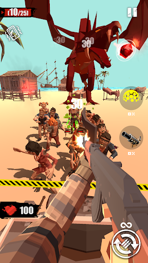 fusionner le pistolet: tirer sur le zombie APK MOD screenshots 4