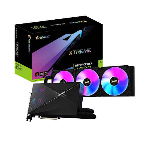 Card màn hình GIGABYTE AORUS GeForce RTX 4080 16GB XTREME WATERFORCE 16GB GDDR6X (N4080AORUSX W-16GD)