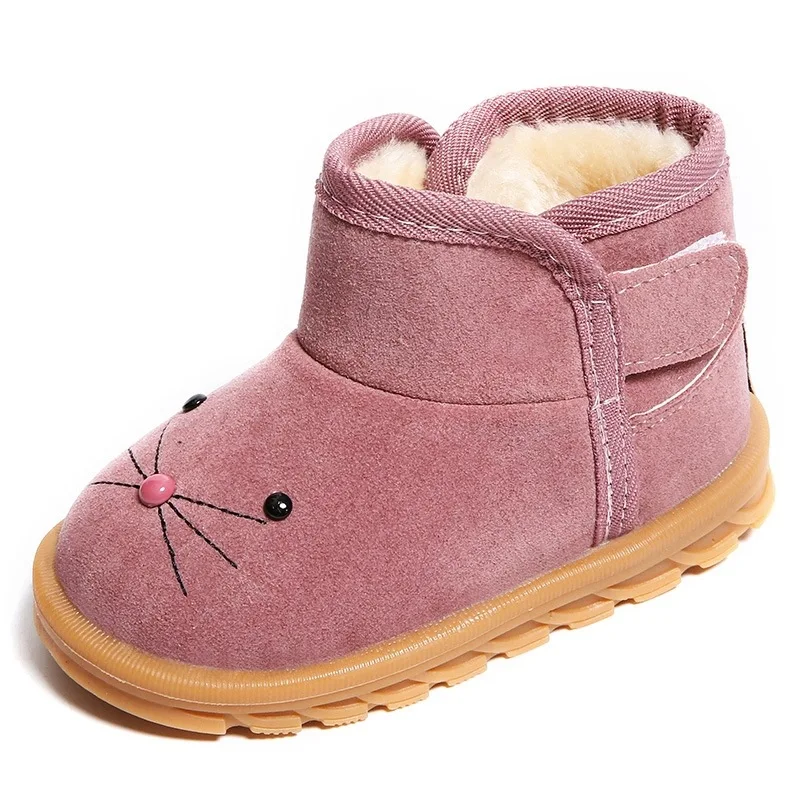 Nuovi stivali invernali per uomo donna e bambini, scarpe in cotone per neonati con velluto. Stivaletti corti caldi per ragazzi e ragazze.